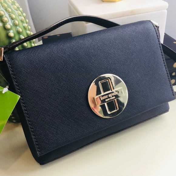 KATE SPADE midnight blue crossbody bag, Newbury Lane in Saffiano leather BNWT - Picture 3 of 14
